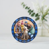 丸いブモダンルーバッファロープレイドクリスマス写真 シーズンカード (スタンド正面)