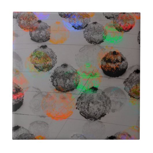 丸いブラシストロークのデジタルアート。 タイル (正面)