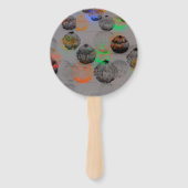 丸いブラシストロークのデジタルアート。 ハンドファン (裏面)