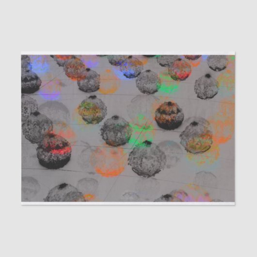 丸いブラシストロークのデジタルアート。 薄葉紙 (正面)