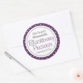 丸いブラックベリーの保存またはジャムの瓶の食品ラベル ラウンドシール (封筒)