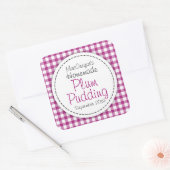 丸いプラムプリンの保存またはジャムの瓶の食品ラベル スクエアシール (封筒)