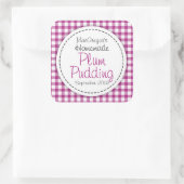 丸いプラムプリンの保存またはジャムの瓶の食品ラベル スクエアシール (バッグ)