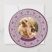 丸いプラム+オフ白ケルトの休日のフォトカード シーズンカード (正面)