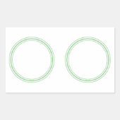 丸いプレーンのステッ縁どク付き- Greetings Lables 長方形シール (正面)