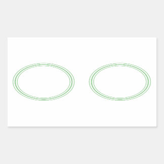 丸いプレーンのステッ縁どク付き- Greetings Lables 長方形シール