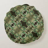 丸いベージュとミントメタルとガラスハンドル ラウンドクッション (裏面)