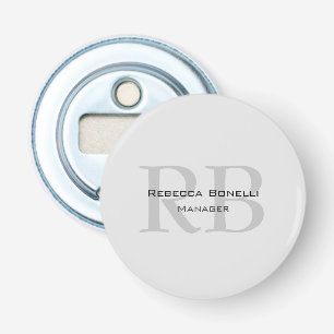 丸いホワイトグレーのモノグラムマネージャ 栓抜き