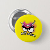 丸いボタン：今すぐ動く（黄色） 缶バッジ (正面&裏面)