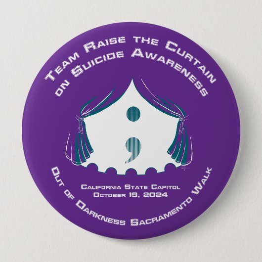 丸いボタン、巨大、4インチ 缶バッジ (正面)