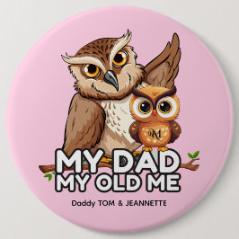 丸いボタン：私のパパ私の古い私（茶色） 缶バッジ
