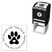 丸いモダンペットラバーポープリント差出人住所。 セルフインキングスタンプ (インサイチュ)