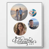 丸いモダン写真コラージュのバレンタインギフト フォトプラーク (正面)