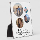 丸いモダン写真コラージュのバレンタインギフト フォトプラーク (側面)