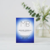 丸いモダン青の白い光の名刺 名刺 (スタンド正面)