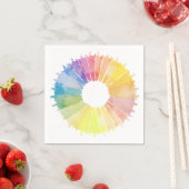 丸いレインボーストライプズ スタンダードカクテルナプキン (インサイチュ)