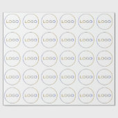 丸いロゴのシンプルで大きな白いコーポレートビジネス ラッピングペーパー (フラット)