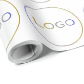 丸いロゴのシンプルで大きな白いコーポレートビジネス ラッピングペーパー (ロールコーナー)