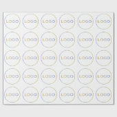 丸いロゴのシンプルな大型ホワイトコーポレートビジネス ラッピングペーパー (フラット)