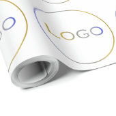 丸いロゴのシンプルな大型ホワイト企業用 ラッピングペーパー (ロールコーナー)