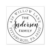 丸いロゴファミリ名の手書きスタンプ セルフインキングスタンプ (デザイン)