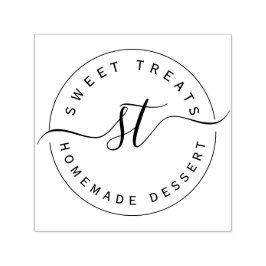 丸いロゴ食品差出人住所の自己印鑑 セルフインキングスタンプ