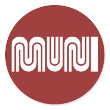 丸いワインレッドのサンフランシスコMuniステッカー