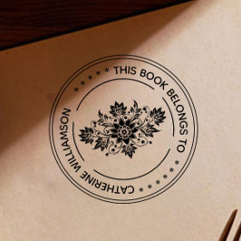 丸いヴィンテージ花本は次のものだ ラバースタンプ