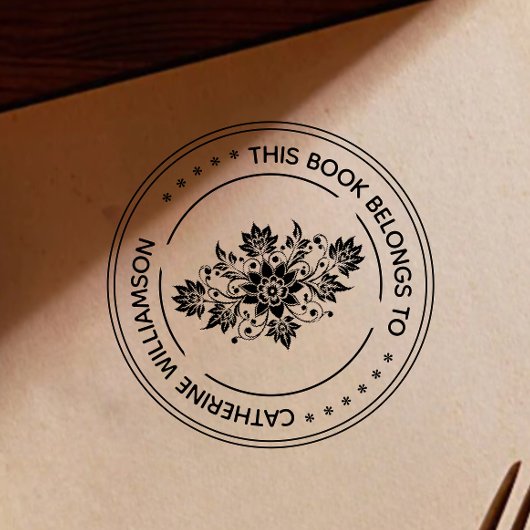 丸いヴィンテージ花本は次のものだ ラバースタンプ