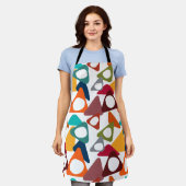 丸い三角形 エプロン (着用した状態)