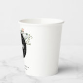 丸い円のカスタム会社ロゴ 花のグリーン 紙コップ (左)