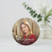 丸い円のフォトシェーディングカスタムの卒業 招待状 (スタンド正面)