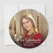 丸い円のフォトシェーディングカスタムの卒業 招待状 (正面)