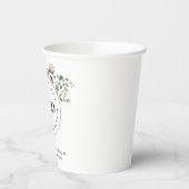 丸い円形のカスタム企業ロゴ 花のグリーン装飾 紙コップ (左)