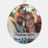 丸い写パーソナライズされた真のクリスマス飾り セラミックオーナメント (左)