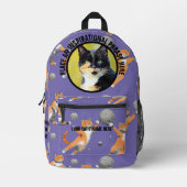 丸い写真と文字遊猫の糸 プリントバックパック (正面)