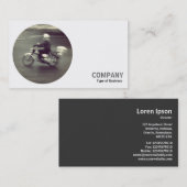 丸い写真 – バイクの移動 名刺 (正面/裏面)