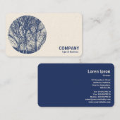 丸い写真 – 冬の木 – シアノタイプ 名刺 (正面/裏面)