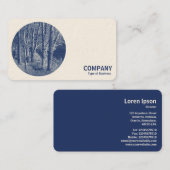 丸い写真-川沿いの木-シアノタイプ 名刺 (正面/裏面)