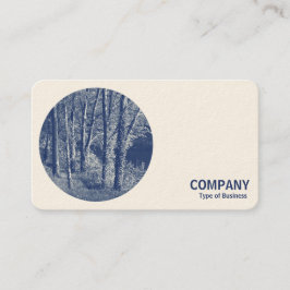丸い写真-川沿いの木-シアノタイプ 名刺