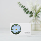 丸い写真 – 白いコスモス 名刺 (スタンド正面)