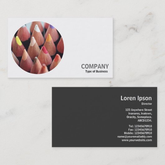 丸い写真 – 色鉛筆 名刺 (正面/裏面)