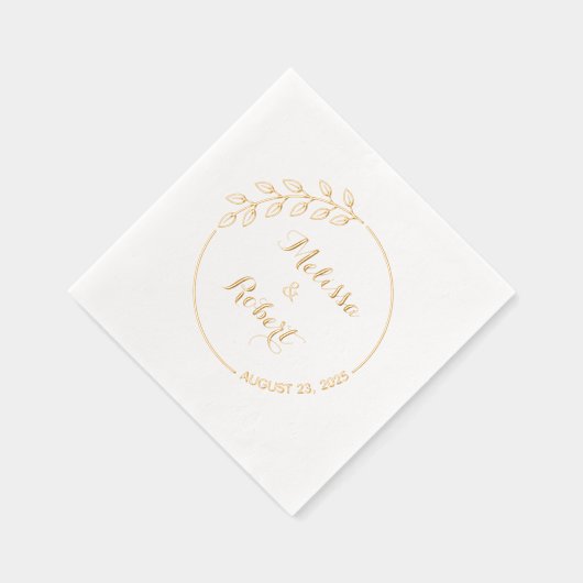 丸い分岐離れとの結婚リース 箔ナプキン (右)