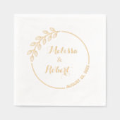 丸い分岐離れとの結婚リース 箔ナプキン (正面)