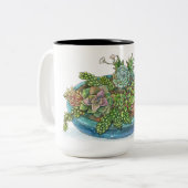 丸い多肉植物の庭 ツートーンマグカップ (正面左)