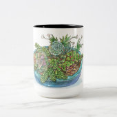 丸い多肉植物の庭 ツートーンマグカップ (中央)