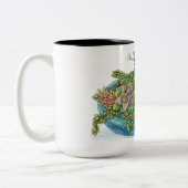 丸い多肉植物の庭 ツートーンマグカップ (左)