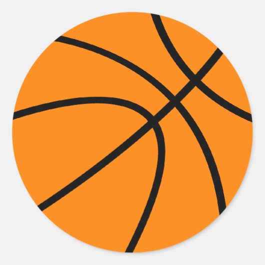 丸い小さなバスケットボールスタンプ ラウンドシール (正面)
