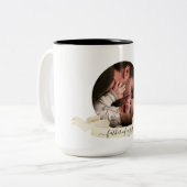 丸い少女の父の日の父 ツートーンマグカップ (正面左)