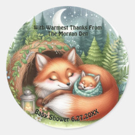 丸い居心地の良いウッドランド動物ありがとうシール ラウンドシール